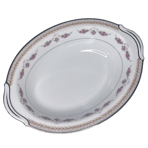 RC SERVING BOWL VTG 1960s PATTERN NORITAKE 564 VICTORIAN ROSES AND LAUREL WREATH - Picture 3 of 10